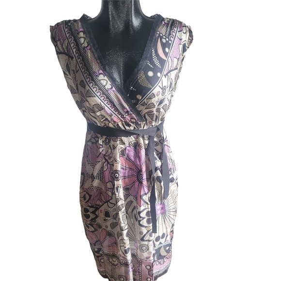 Marella Sport Floral Wrap Silk Dress 6 - Picture 1 of 7